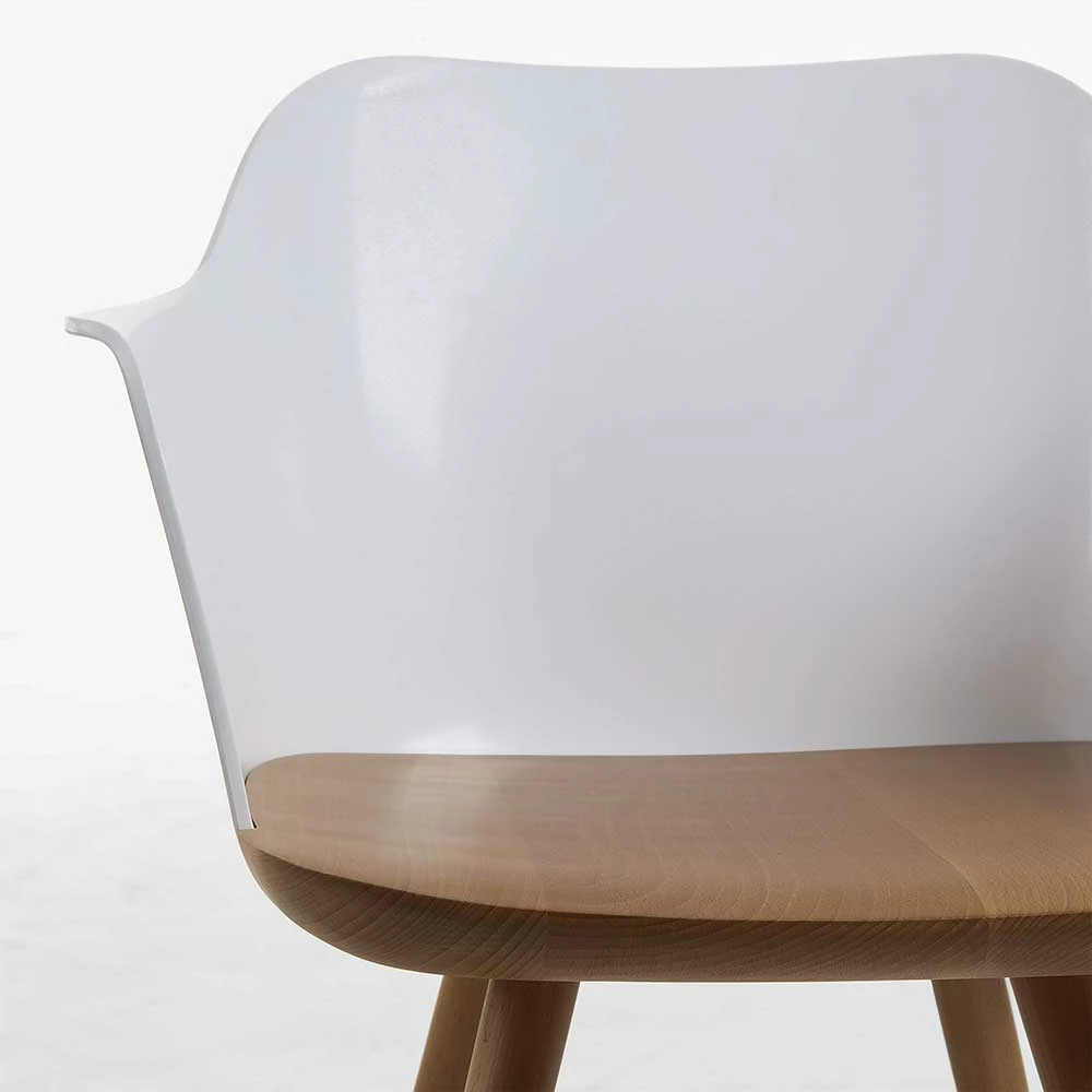 Cooler Tischsessel aus Kunststoff & Holz - Siska (2er Set) Cooler Tischsessel Aus Kunststoff & Holz - Siska (2er Set) -Dariana shop cooler tischsessel aus kunststoff holz in weiss buche siska 04