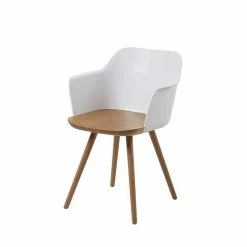 Cooler Tischsessel Aus Kunststoff & Holz - Siska (2er Set)