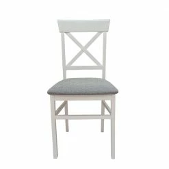 Country Chic Holzstühle In Weiß - Champagne (2er Set) 10 Country Chic Holzstühle In Weiß - Champagne (2er Set) -Dariana shop country chic holzstuehle in weiss mit stoffsitz in grau champagne 02