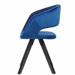 Design Armlehnenstuhl In Blau Samt - Dresconio -Dariana shop design armlehnenstuhl in blau samt mit holzbeinen in schwarz dresconio 02