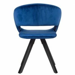 Design Armlehnenstuhl In Blau Samt - Dresconio -Dariana shop design armlehnenstuhl in blau samt mit holzbeinen in schwarz dresconio 03