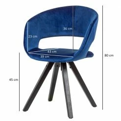Design Armlehnenstuhl In Blau Samt - Dresconio -Dariana shop design armlehnenstuhl in blau samt mit holzbeinen in schwarz dresconio 05