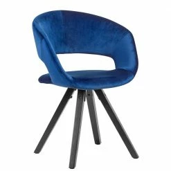 Design Armlehnenstuhl In Blau Samt - Dresconio