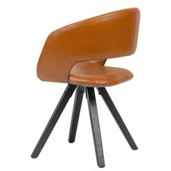 Design Armlehnenstuhl In Braun Cognac - Sinfonicus -Dariana shop design armlehnenstuhl in braun cognac kunstleder schwarz holz sinfonicus 04