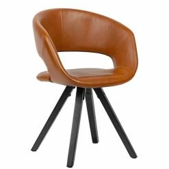 Design Armlehnenstuhl In Braun Cognac - Sinfonicus