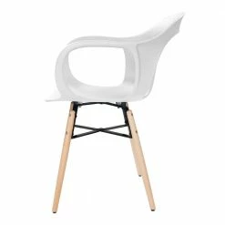 Design Armlehnstuhl In Weiß & Natur - Retego (4er Set) -Dariana shop design armlehnstuhl in weiss natur aus kunststoff buche retego 03