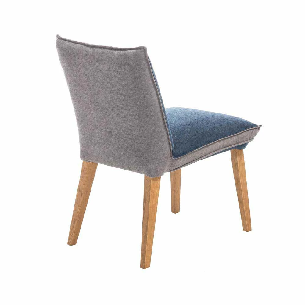 Design Esszimmerstuhl Mit Stoff Blau & Beige Kofi & Holzgestell Eiche - Image 4