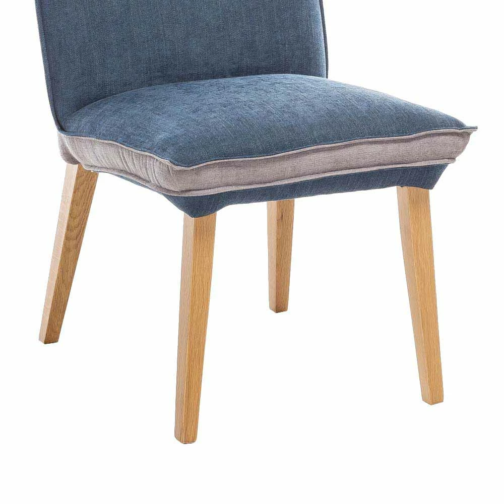 Design Esszimmerstuhl Mit Stoff Blau & Beige Kofi & Holzgestell Eiche - Image 6