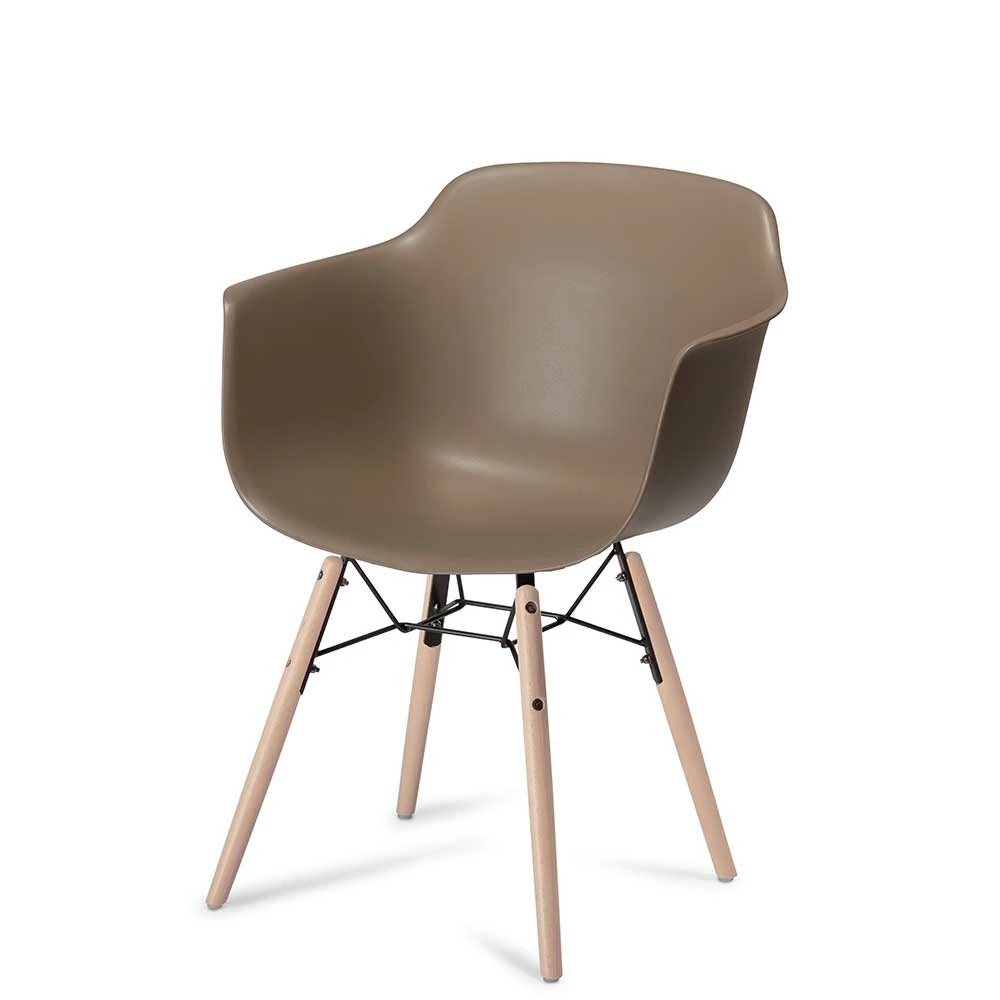 Design Kunststoffstuhl in Taupe - Mercadeo (2er Set) Design Kunststoffstuhl In Taupe - Mercadeo (2er Set) -Dariana shop design kunststoffstuhl in taupe mit holzgestell buche mercadeo 01
