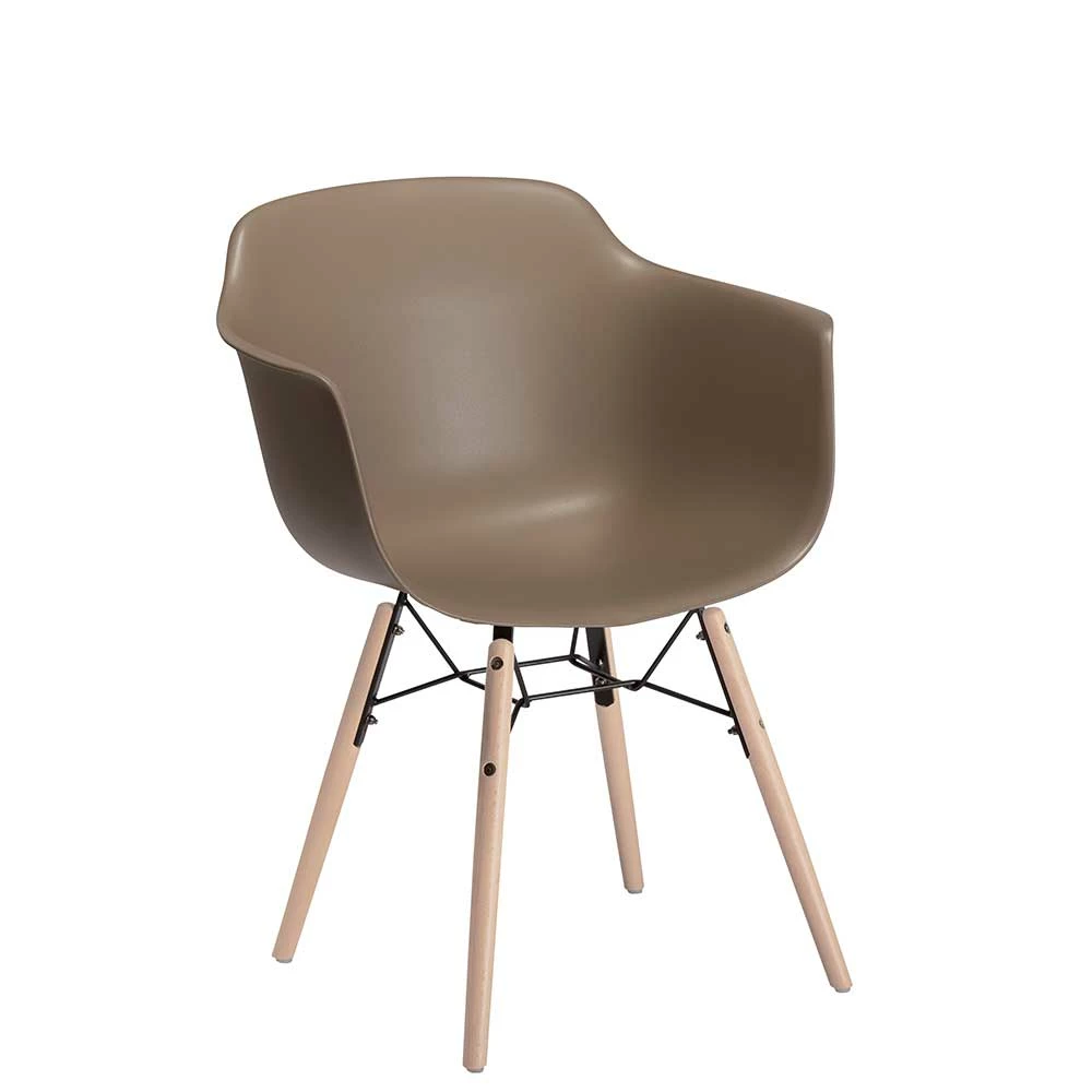 Design Kunststoffstuhl in Taupe - Mercadeo (2er Set) Design Kunststoffstuhl In Taupe - Mercadeo (2er Set) -Dariana shop design kunststoffstuhl in taupe mit holzgestell buche mercadeo f