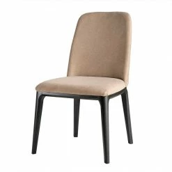 Design Polsterstuhl In Beige Webstoff - Vilgard