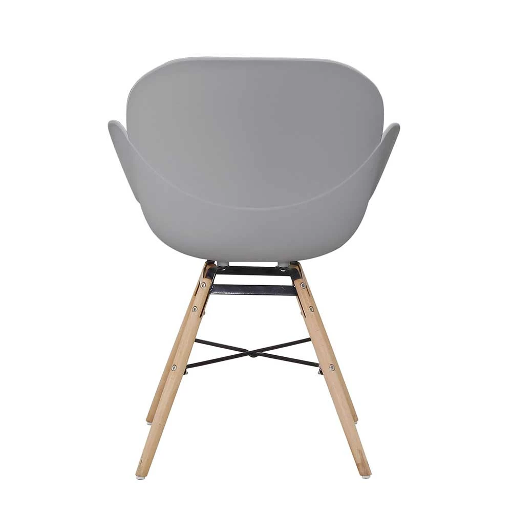 Design Schalenstuhl In Grau & Natur - Fredoco (Set) 5 Design Schalenstuhl In Grau & Natur - Fredoco (Set) – Bild 3