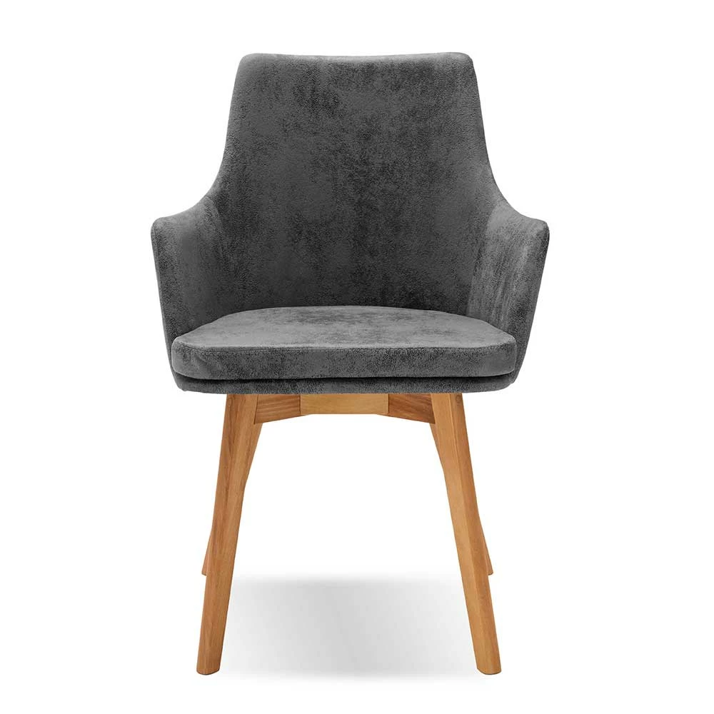 Design Tischsessel mit Microfaser in Grau - Vabels Design Tischsessel Mit Microfaser In Grau - Vabels -Dariana shop design tischsessel mit microfaser in grau gestell kernbuche massiv vabels 01