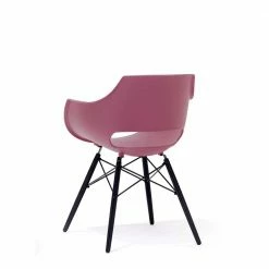 Designer Armlehnstühle In Altrosa Kunststoff - Sapella (4er Set) -Dariana shop designer armlehnstuehle in altrosa kunststoff und schwarz buchenholz sapella 02