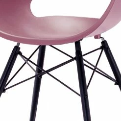 Designer Armlehnstühle In Altrosa Kunststoff - Sapella (4er Set) -Dariana shop designer armlehnstuehle in altrosa kunststoff und schwarz buchenholz sapella 04