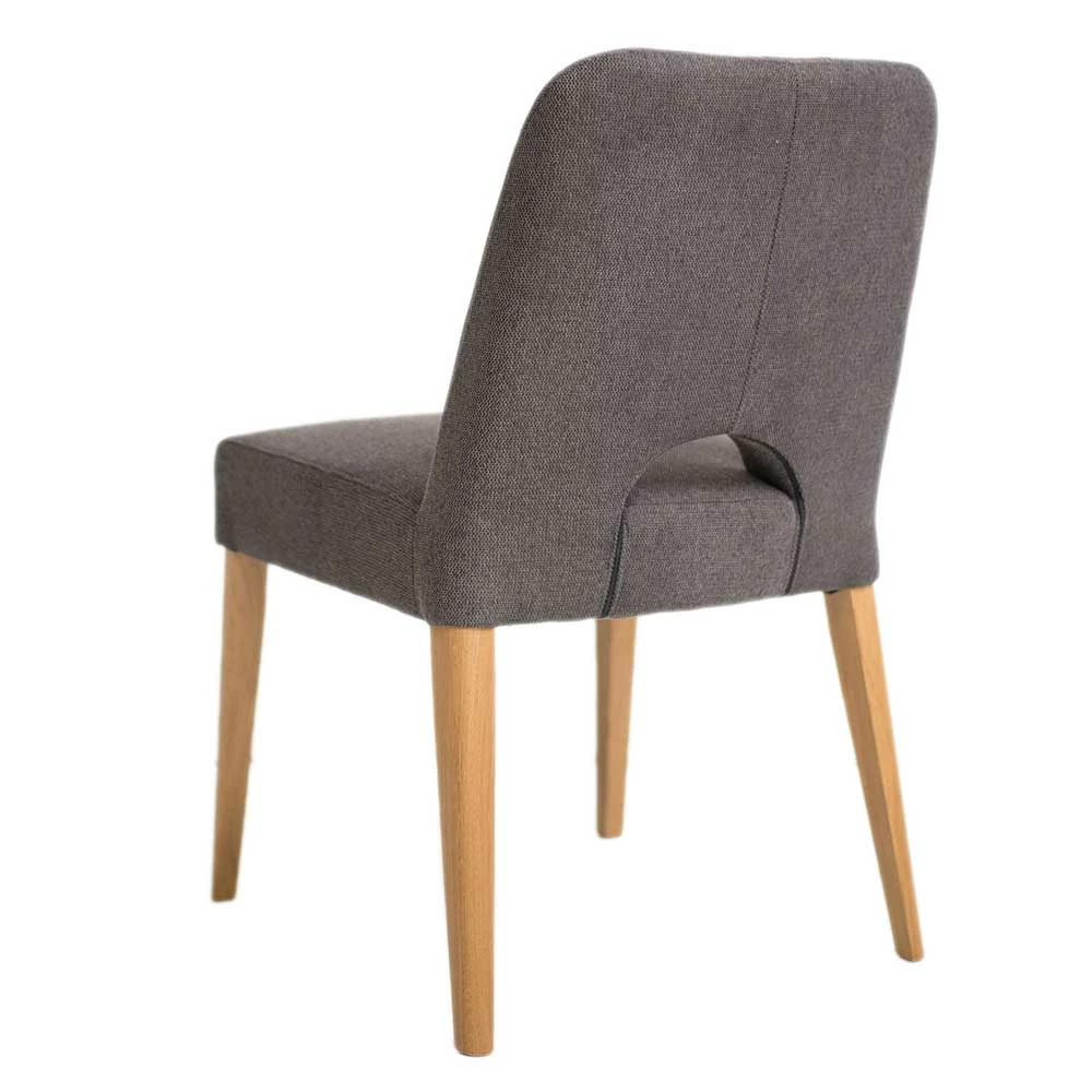 Designer Polsterstuhl In Dunkelgrau Stoff Mix - Enderbury - Image 4