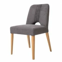 Designer Polsterstuhl In Dunkelgrau Stoff Mix - Enderbury