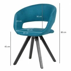 Designer Stuhl In Petrol Blau Mit Schwarz - Lora -Dariana shop designer stuhl in petrol blau mit schwarz aus webstoff massivholz lora 05