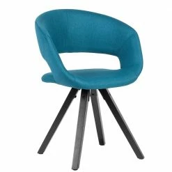 Designer Stuhl In Petrol Blau Mit Schwarz - Lora