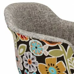 Designstühle Mit Stoff Grau & Blumen - Manicos (2er Set) -Dariana shop designstuehle mit stoff grau blumen buche massivholz manicos 04