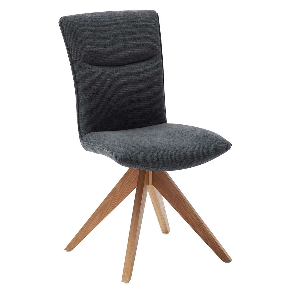 Drehbare Esstischstühle in Anthrazit - Salinta (2er Set) Drehbare Esstischstühle In Anthrazit - Salinta (2er Set) -Dariana shop drehbare esstischstuehle in anthrazit chenille eiche holz salinta 01