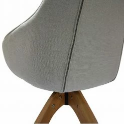 Drehbarer Armlehnstuhl In Creme & Eiche - Montresor -Dariana shop drehbarer armlehnstuhl in creme eiche aus webstoff holz montresor 05