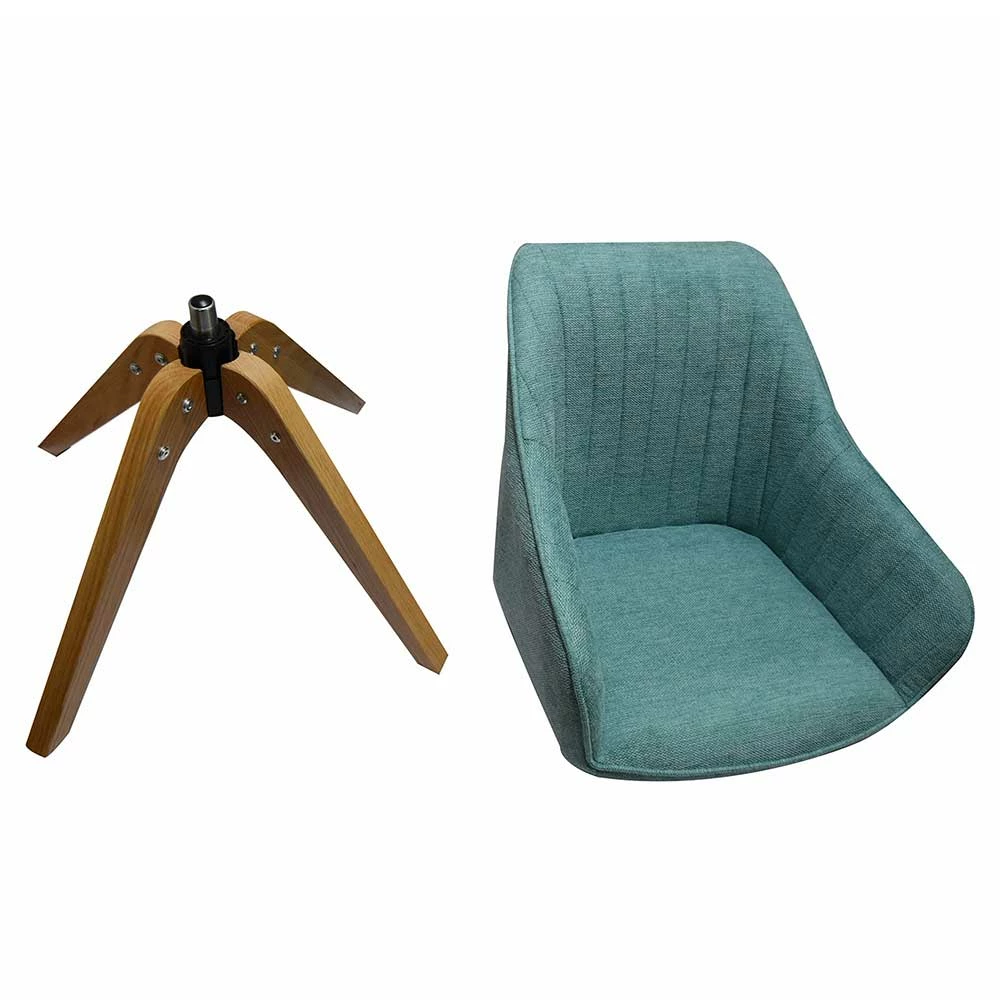 Drehbarer Esstisch Armlehnenstuhl In Petrol - Napulian - Image 4