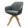 Drehbarer Esszimmerstuhl Mit Armlehnen - Puni -Dariana shop drehbarer esszimmerstuhl mit armlehnen in grau strukturstoff eiche puni f