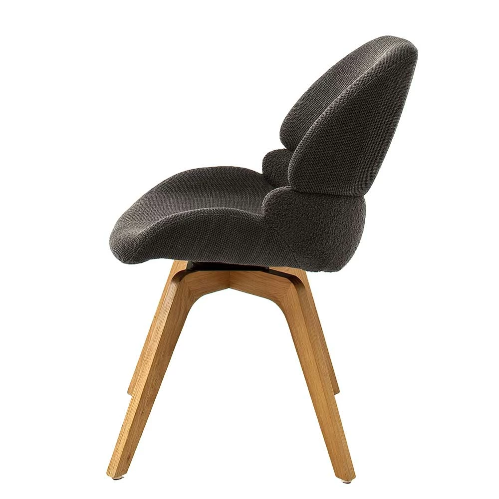 Drehbarer Polsterstuhl in Anthrazit - Susman (2er Set) Drehbarer Polsterstuhl In Anthrazit - Susman (2er Set) -Dariana shop drehbarer polsterstuhl in anthrazit chenille eiche holzgestell susman 02