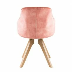 Drehbarer Tischsessel Mit Velours In Rosa - Zella (2er Set) -Dariana shop drehbarer tischsessel mit velours in rosa buchenholz in eiche zella 02