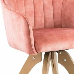 Drehbarer Tischsessel Mit Velours In Rosa - Zella (2er Set) -Dariana shop drehbarer tischsessel mit velours in rosa buchenholz in eiche zella 04