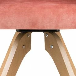 Drehbarer Tischsessel Mit Velours In Rosa - Zella (2er Set) -Dariana shop drehbarer tischsessel mit velours in rosa buchenholz in eiche zella 05