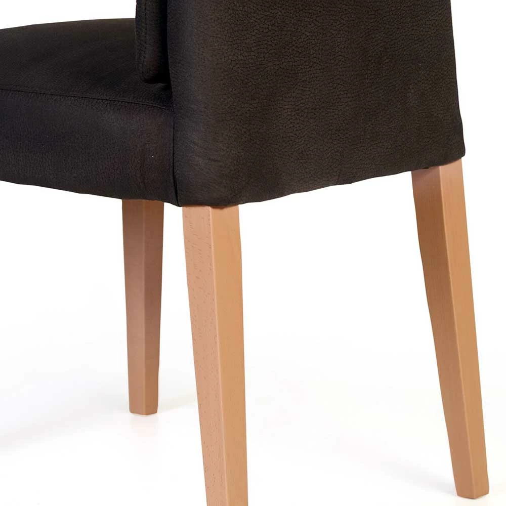 Dunkelbrauner Stuhl mit hoher Lehne - Kalizo Dunkelbrauner Stuhl Mit Hoher Lehne - Kalizo -Dariana shop dunkelbrauner stuhl mit hoher lehne microfaser mit buche beinen kalizo 04