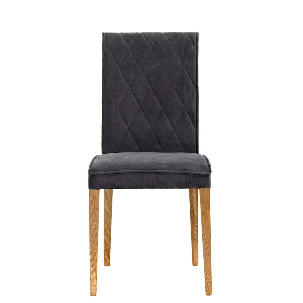 Dunkelgraue Stühle Mit Holzgestell - Macoty (2er Set) - Image 3