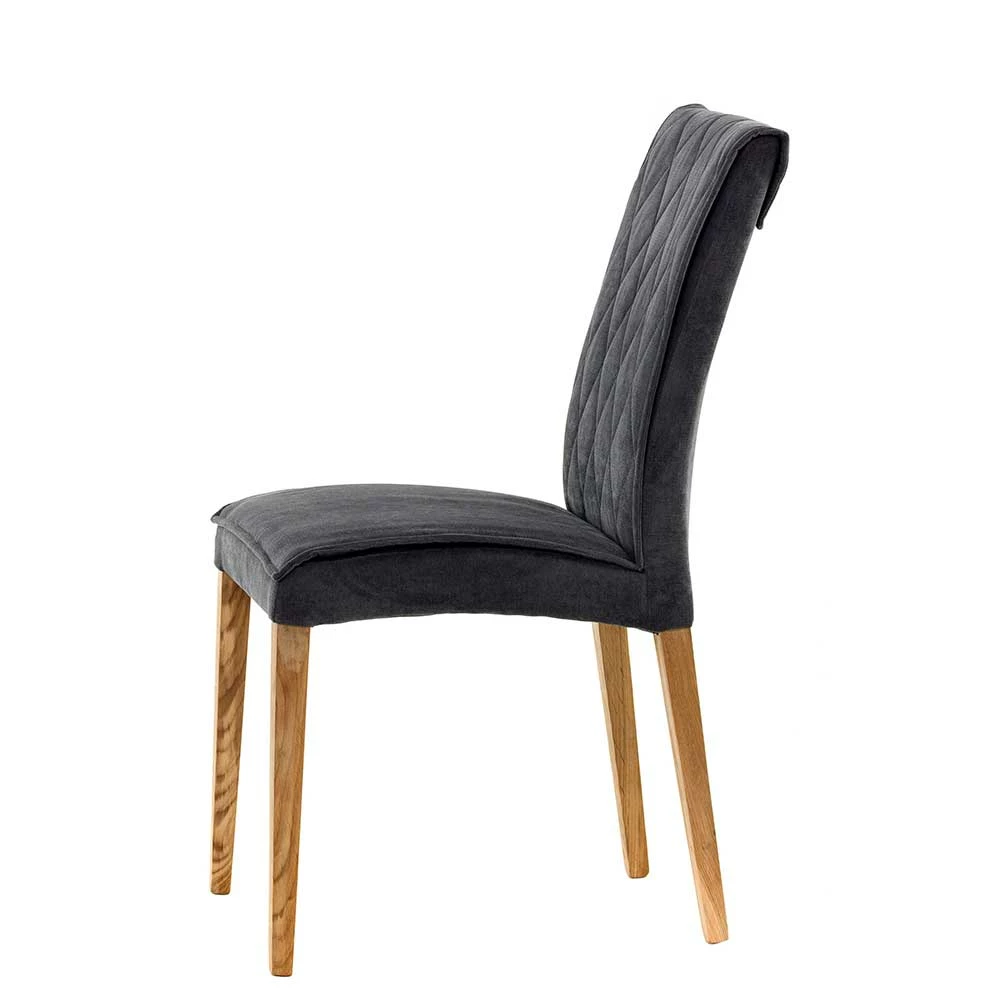 Dunkelgraue Stühle Mit Holzgestell - Macoty (2er Set) - Image 4