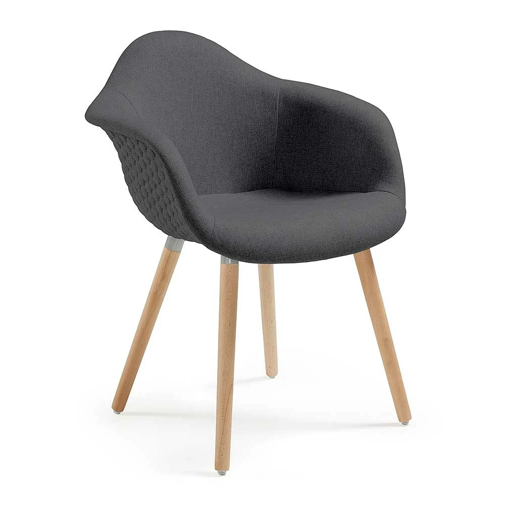 Dunkelgrauer Armlehnstuhl Practos Mit Polsterung (2er Set)