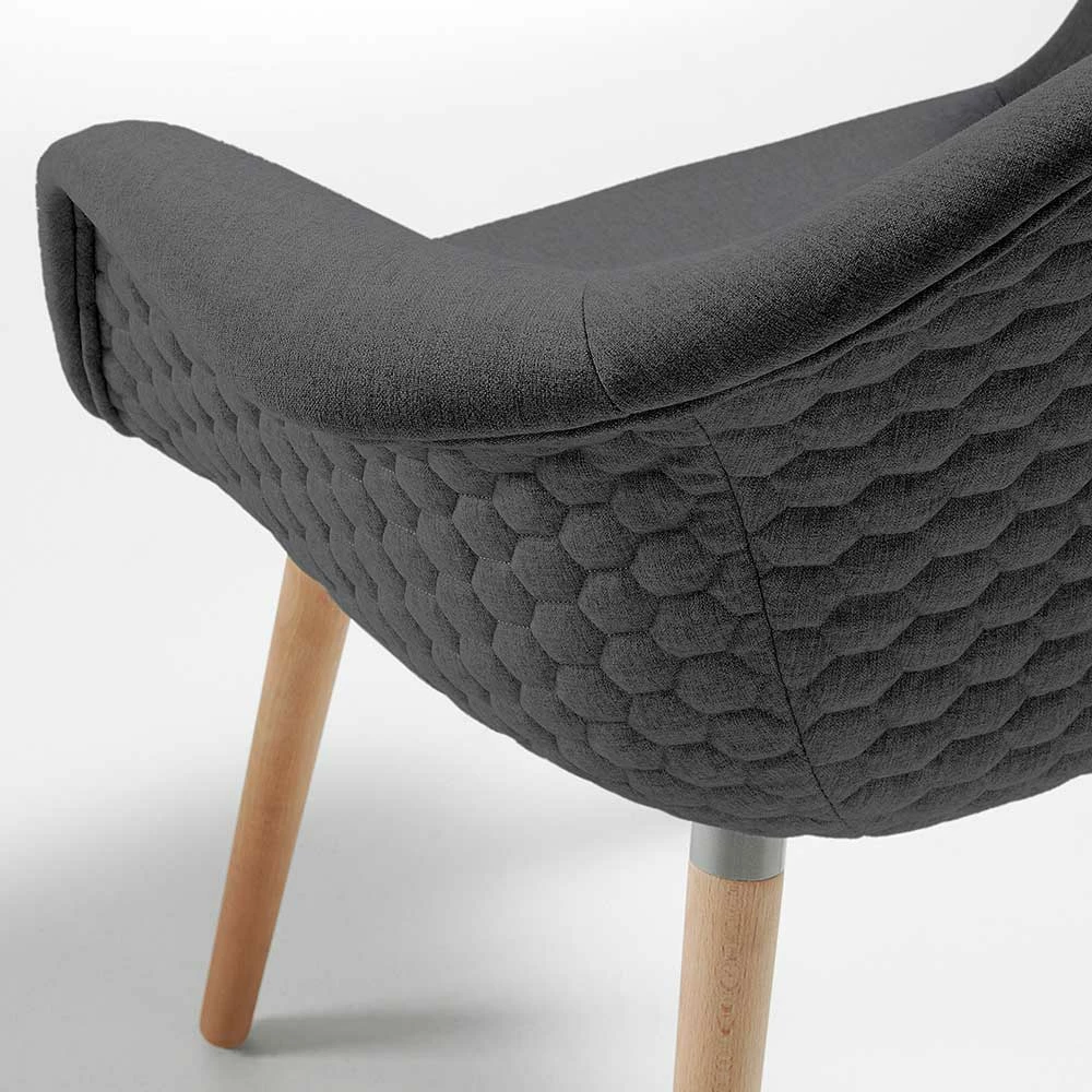 Dunkelgrauer Armlehnstuhl Practos Mit Polsterung (2er Set) - Image 4