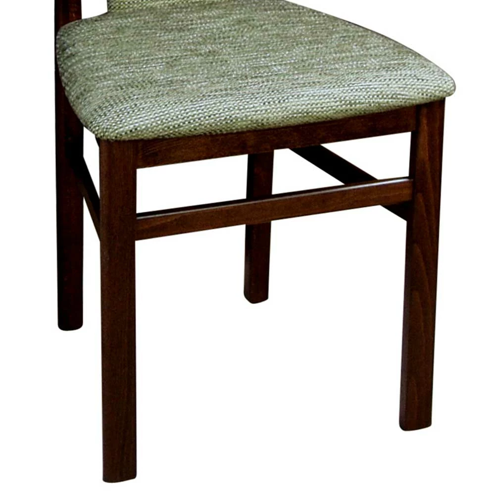 Dunkle Esszimmerstühle In Nussbaum Ambasian Mit Stoff Grün (2er Set) 8 Dunkle Esszimmerstühle In Nussbaum Ambasian Mit Stoff Grün (2er Set) – Bild 6