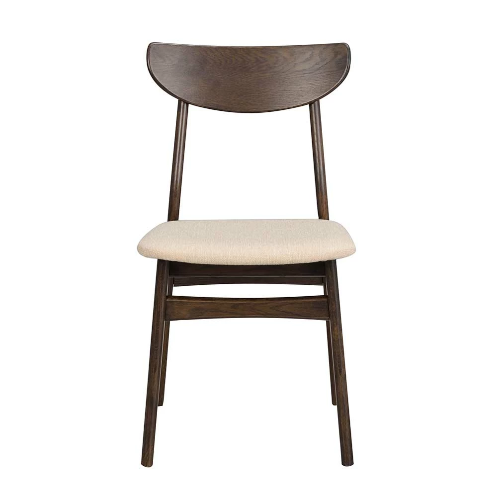 Dunkler Holzstuhl Mit Sitz Beige - Italo (2er Set) 4 Dunkler Holzstuhl Mit Sitz Beige - Italo (2er Set) – Bild 2