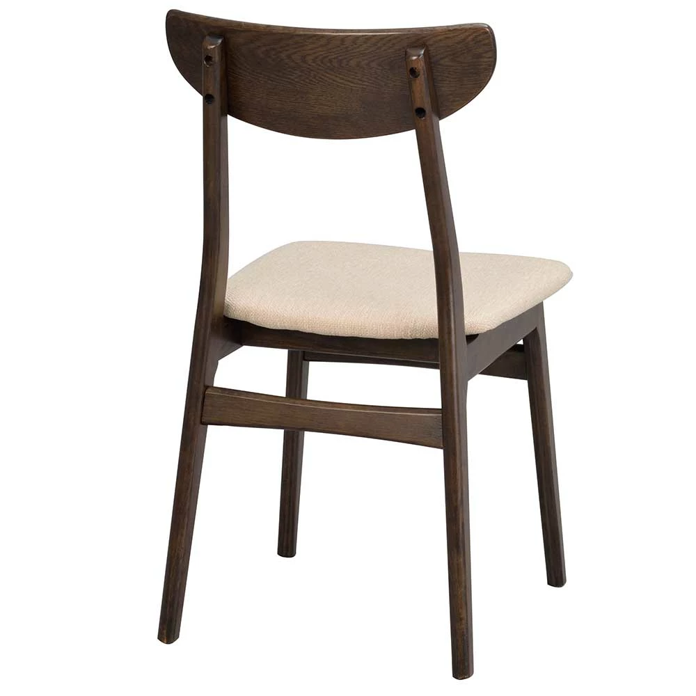 Dunkler Holzstuhl Mit Sitz Beige - Italo (2er Set) 6 Dunkler Holzstuhl Mit Sitz Beige - Italo (2er Set) – Bild 4