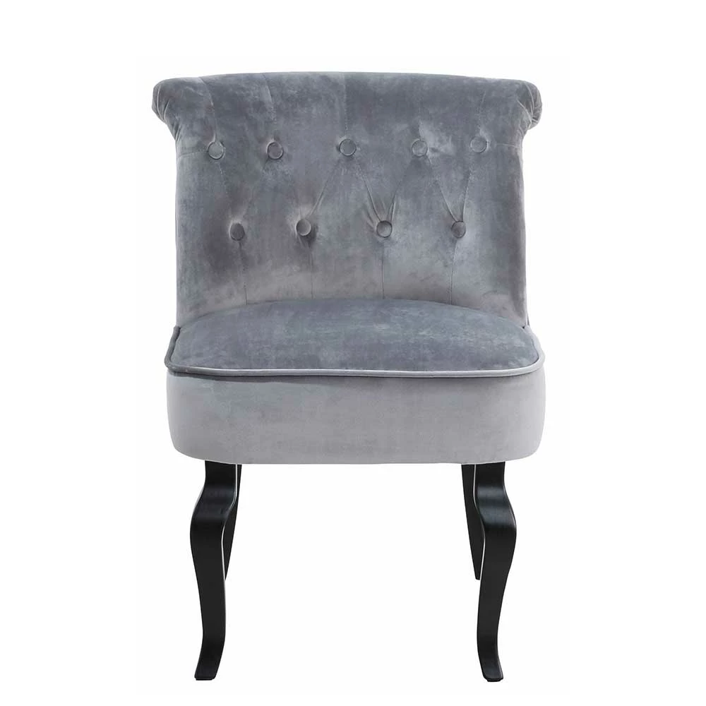 Edler Polsterstuhl In Samt Grau - Halcom - Image 2