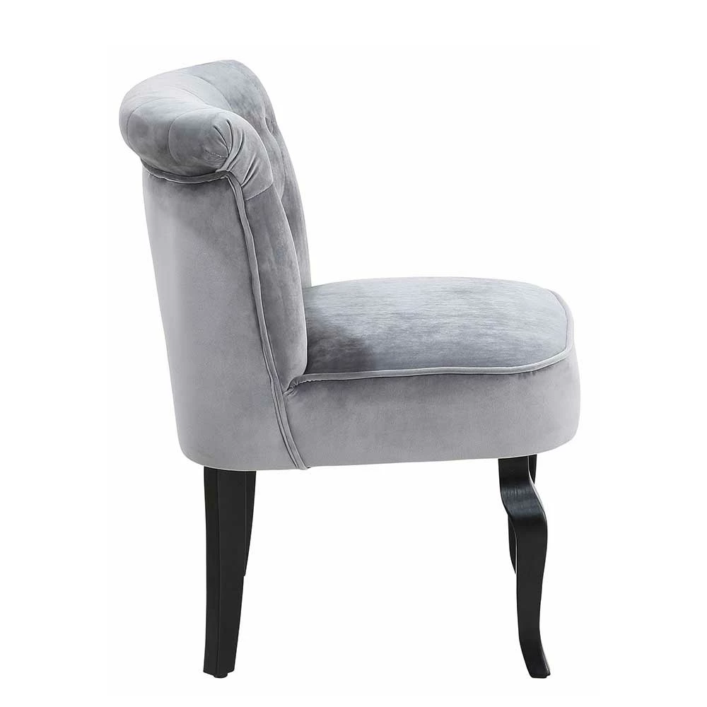 Edler Polsterstuhl In Samt Grau - Halcom - Image 3