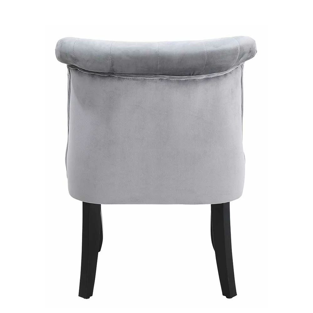 Edler Polsterstuhl In Samt Grau - Halcom - Image 4