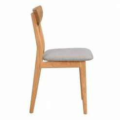 Eiche Holzstühle Mit Polstersitz - One (2er Set) 4 Eiche Holzstühle Mit Polstersitz - One (2er Set) -Dariana shop eiche holzstuehle mit polstersitz aus webstoff in hellgrau one 02