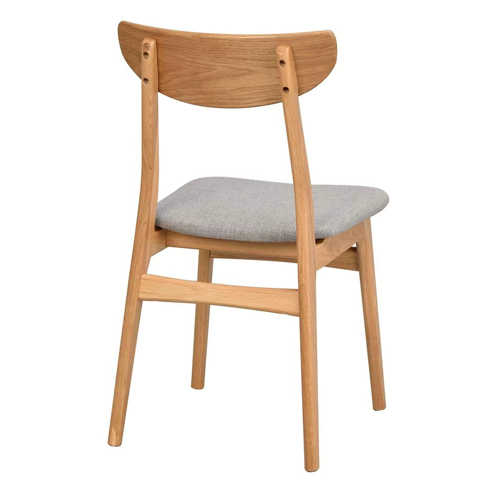 Eiche Holzstühle mit Polstersitz - One (2er Set) Eiche Holzstühle Mit Polstersitz - One (2er Set) -Dariana shop eiche holzstuehle mit polstersitz aus webstoff in hellgrau one 03