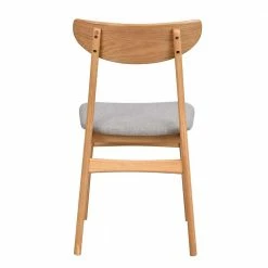 Eiche Holzstühle Mit Polstersitz - One (2er Set) 6 Eiche Holzstühle Mit Polstersitz - One (2er Set) -Dariana shop eiche holzstuehle mit polstersitz aus webstoff in hellgrau one 04