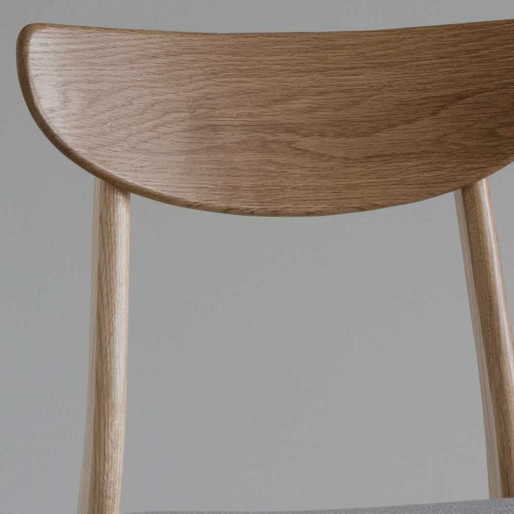 Eiche Holzstühle mit Polstersitz - One (2er Set) Eiche Holzstühle Mit Polstersitz - One (2er Set) -Dariana shop eiche holzstuehle mit polstersitz aus webstoff in hellgrau one 05