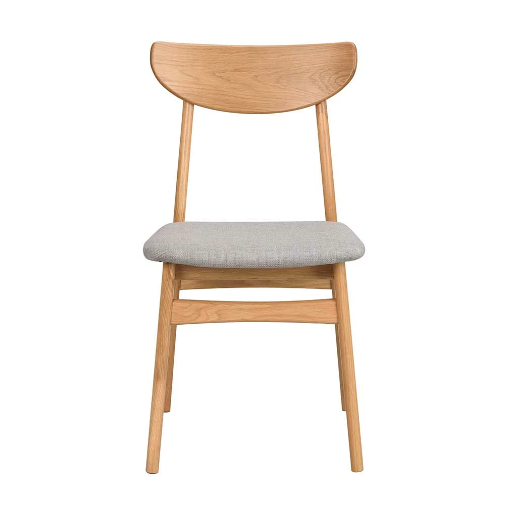 Eiche Holzstühle mit Polstersitz - One (2er Set) Eiche Holzstühle Mit Polstersitz - One (2er Set) -Dariana shop eiche holzstuehle mit polstersitz aus webstoff in hellgrau one f