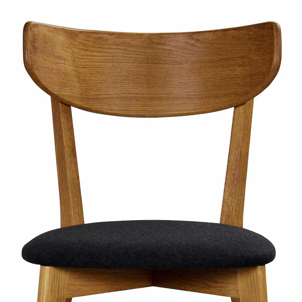 Eichenholz Stuhl Mit Filz-Sitz - Blanco (2er Set) - Image 3