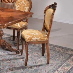 Eleganter Barock Polsterstuhl Magari In Gold Beige